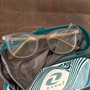 Zenni Gray Glasses with Case